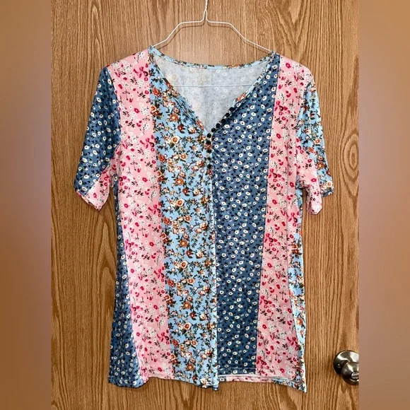 Spring Boho Floral V Neck - XL - Picture 2 of 3
